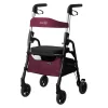 Gehhilfe W04 mit Sitztasche, klappbar dunkelrot