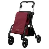 Gehwagen, Shopping Trolley R05 mit Tasche und Sitz dunkelrot