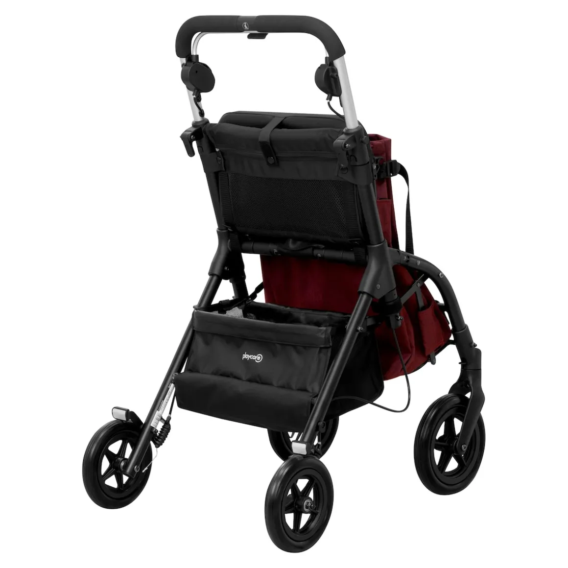 Gehwagen, Shopping Trolley R05 mit Tasche und Sitz dunkelrot