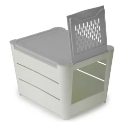 Gemüsebox mit Klappöffnung grau