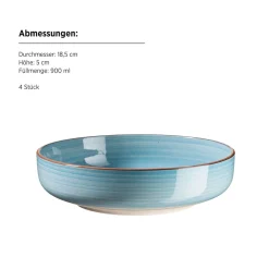 Geschirr Set, Steinzeug Valmera Hellblau