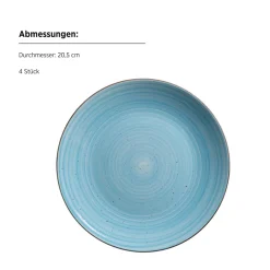 Geschirr Set, Steinzeug Valmera Hellblau