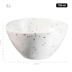 Geschirr-Set, Keramik Andoro 4 x Speisteller, 4 x Dessertteller, 4 x Kaffeebecher, 4 x Müslischale