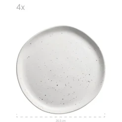 Geschirr-Set, Keramik Andoro 4 x Speisteller, 4 x Dessertteller, 4 x Kaffeebecher, 4 x Müslischale