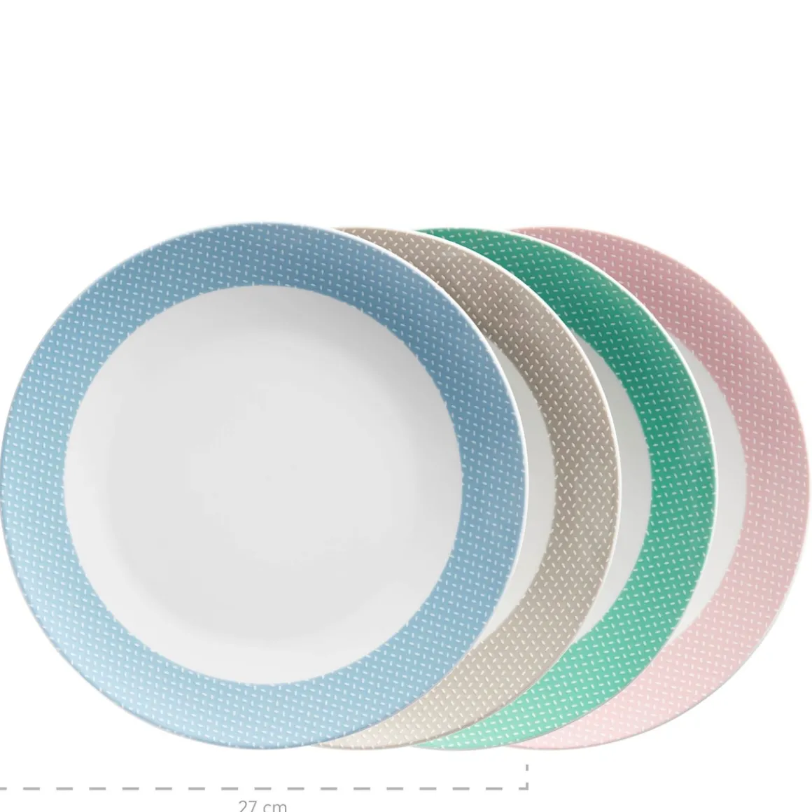 Geschirr-Set, Porzellan Kitchen Time II Rosa, Blau, Grün, Beige