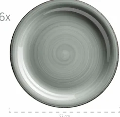 Geschirr-Set, Steingut Lumaca Rauchblau