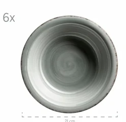 Geschirr-Set, Steingut Lumaca Rauchblau