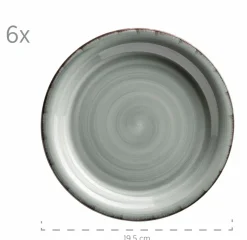 Geschirr-Set, Steingut Lumaca Rauchblau