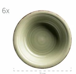 Geschirr-Set, Steingut Lumaca Olivgrün
