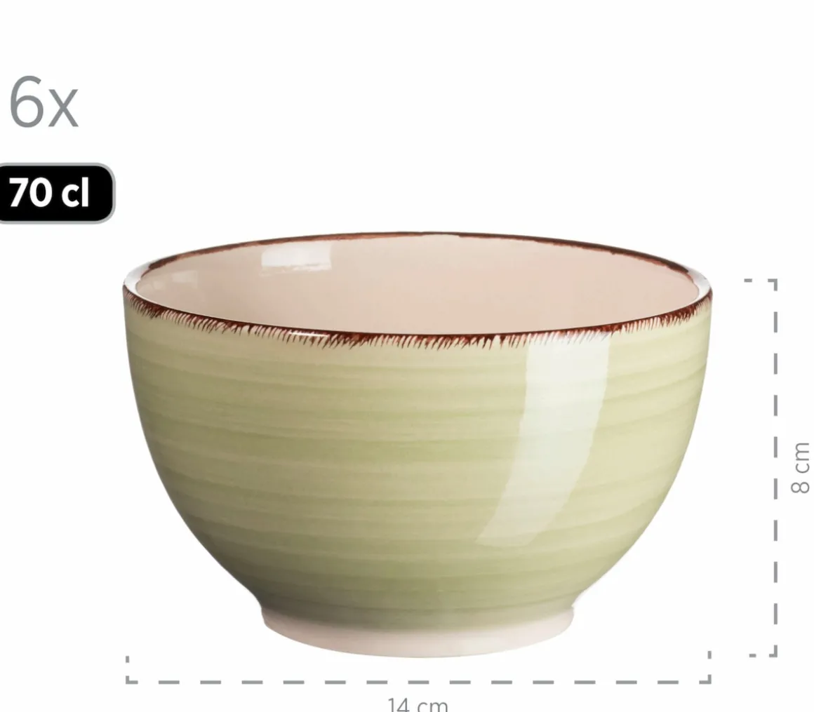 Geschirr-Set, Steingut Lumaca Olivgrün