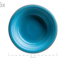 Geschirr-Set, Steingut Lumaca Dunkelblau