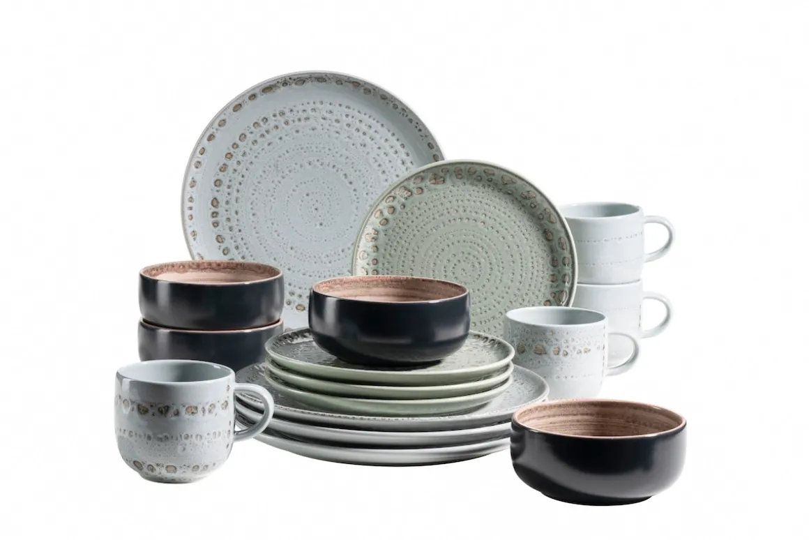 Geschirr-Set, Steingut Spicy Market Grün