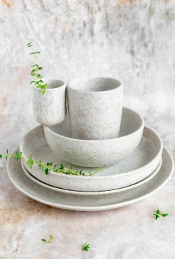 Geschirr-Set, Steinzeug Alpenwiese Creme