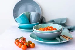 Geschirr-Set, Steinzeug Elissa Blau