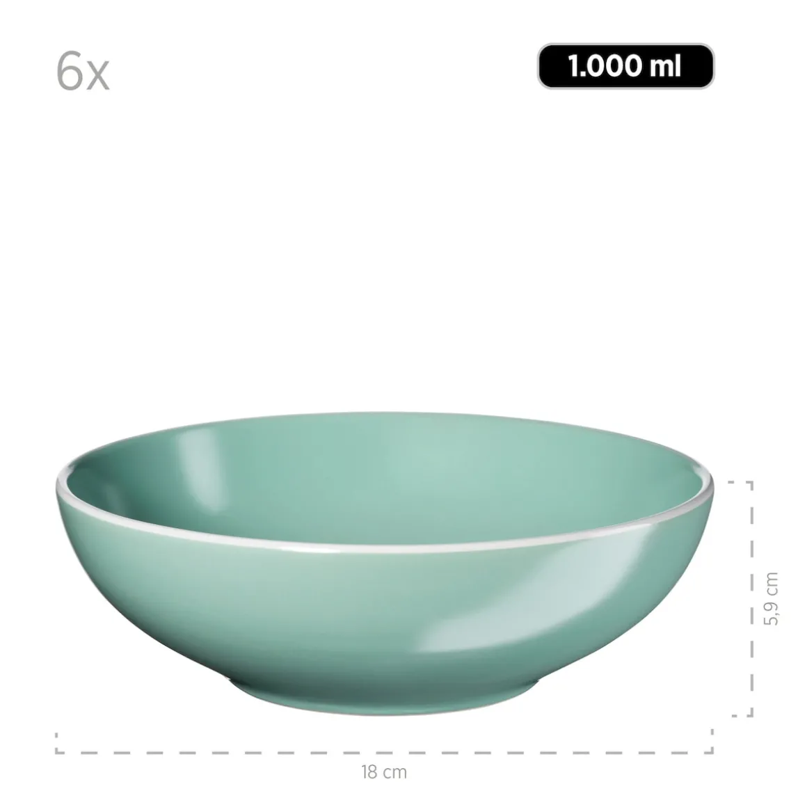 Geschirr-Set, Steinzeug Elissa Grün