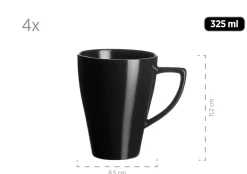 Geschirr-Set, Steinzeug Glendale 4 x Speisteller, 4 x Dessertteller, 4 x Kaffeebecher, 4 x Müslischale