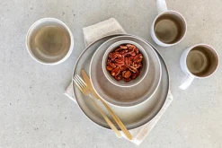 Geschirrset, Steinzeug Lunaria Braun