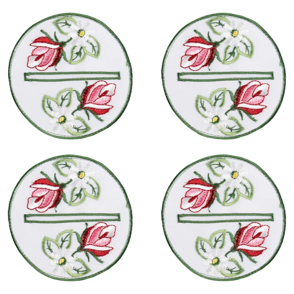 Glasuntersetzer „Rose“, 4 Stück