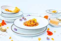 Gourmetteller Set, Porzellan Pintar Beige / Blau