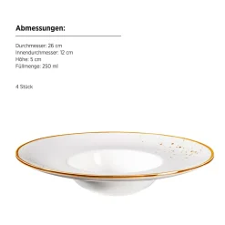 Gourmetteller Set, Porzellan Pintar Beige / Braun