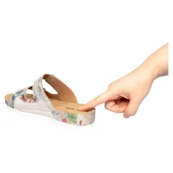 Hallux-Klett-Pantolette „Helga“ beige