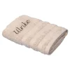 Handtuch personalisiert mit Namen, 50x100 cm, 100% Baumwolle beige