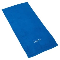 Handtuch personalisiert mit Namen, 50x100 cm, 100% Baumwolle blau