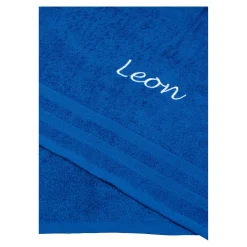 Handtuch personalisiert mit Namen, 50x100 cm, 100% Baumwolle blau