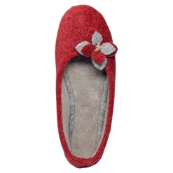 Hausschuh-Ballerina „Bärbel“ rot