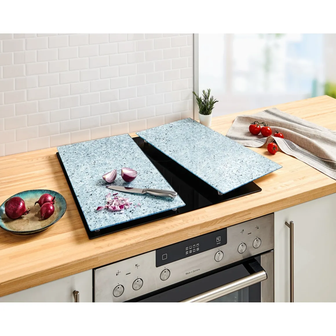 Herdabdeckplatten "Stein", 2 Stück