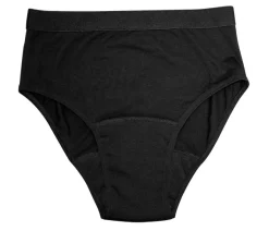 High-waist Slip mit Saugeinlage Schwarz
