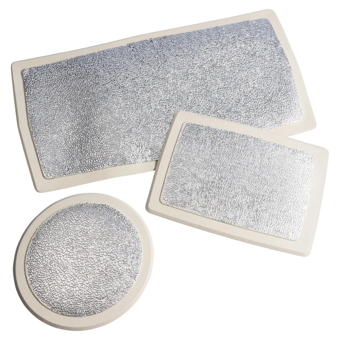 Hitzebeständiger Topfuntersetzer Set aus Ø 21 cm, 25x19 cm, 49x26 cm