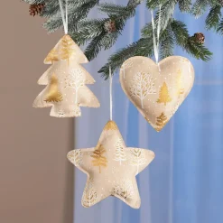 Hänge-Deko „Weihnachtskissen“, 6 Stück