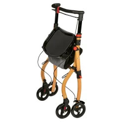 Indoor-Rollator in Holz-Optik mit Tasche und Tablett - AT51040 schwarz/braun