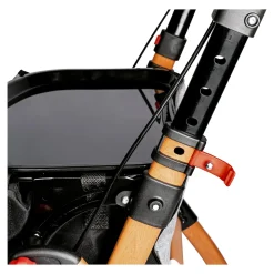 Indoor-Rollator in Holz-Optik mit Tasche und Tablett - AT51040 schwarz/braun