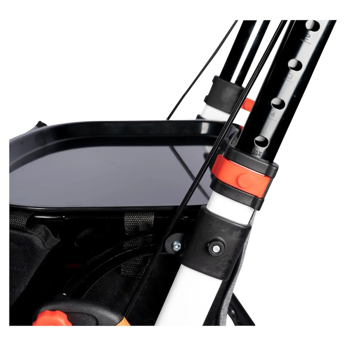 Indoor-Rollator in Holz-Optik mit Tasche und Tablett - AT51040 weiß/braun