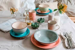 Kaffeebecher-Set, Steingut LUMACA Koralle