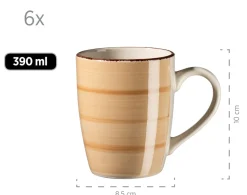 Kaffeebecher-Set, Steingut LUMACA Koralle