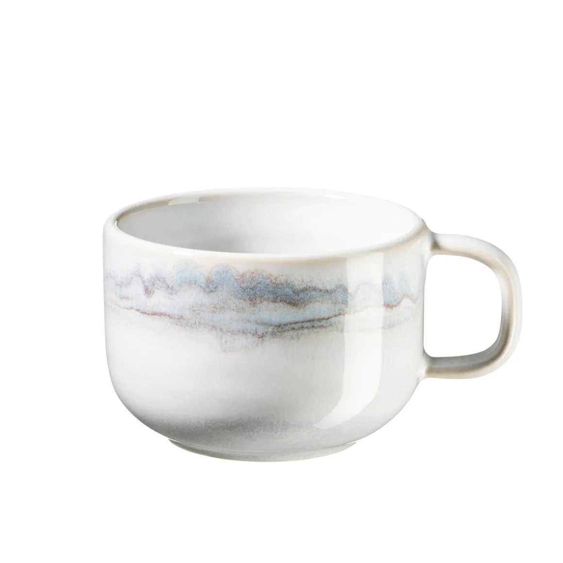 Kaffeeobertassen-Set, Steinzeug TIEFER SEE Grau / Weiß