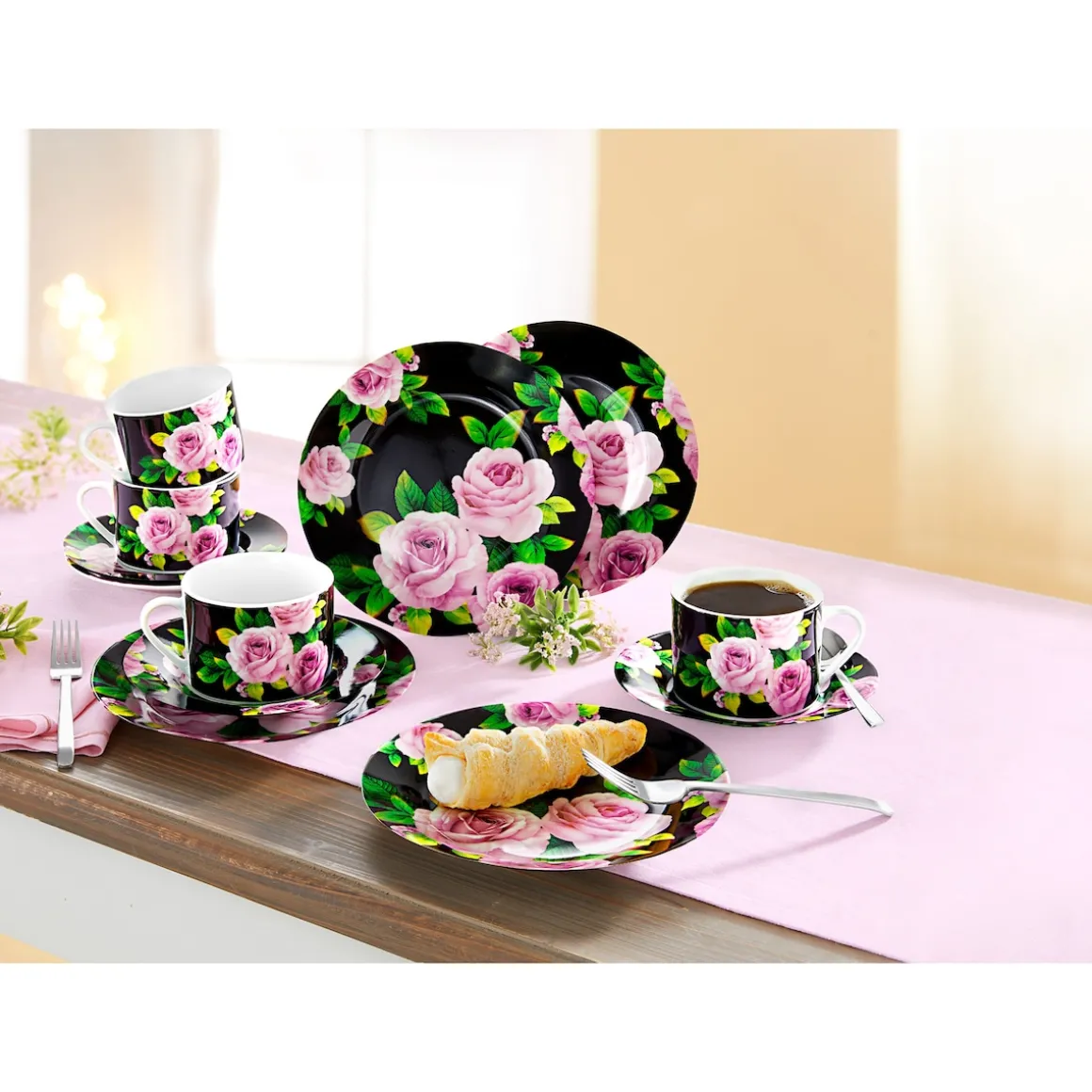 Kaffee-Service "Black-Rose", 12-teilig