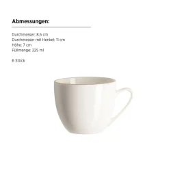 Kaffeeservice, Porzellan Felise Weiß / Gold