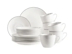 Kaffeeservice, Porzellan Felise Weiß / Schwarz