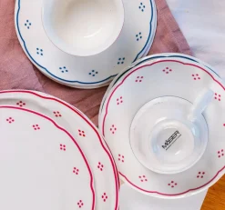 Kaffeeservice, Porzellan Lova Weiß / Blau