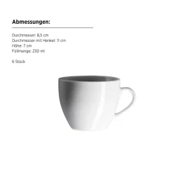 Kaffeetassen Set, Porzellan Barca