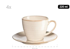 Kaffeetassenset, Keramik Nottingham Beige