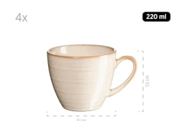 Kaffeetassenset, Keramik Nottingham Beige