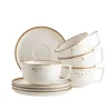 Kaffeetassen-Set, Porzellan Pintar Beige / Braun