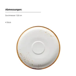Kaffeetassen-Set, Porzellan Pintar Beige / Braun