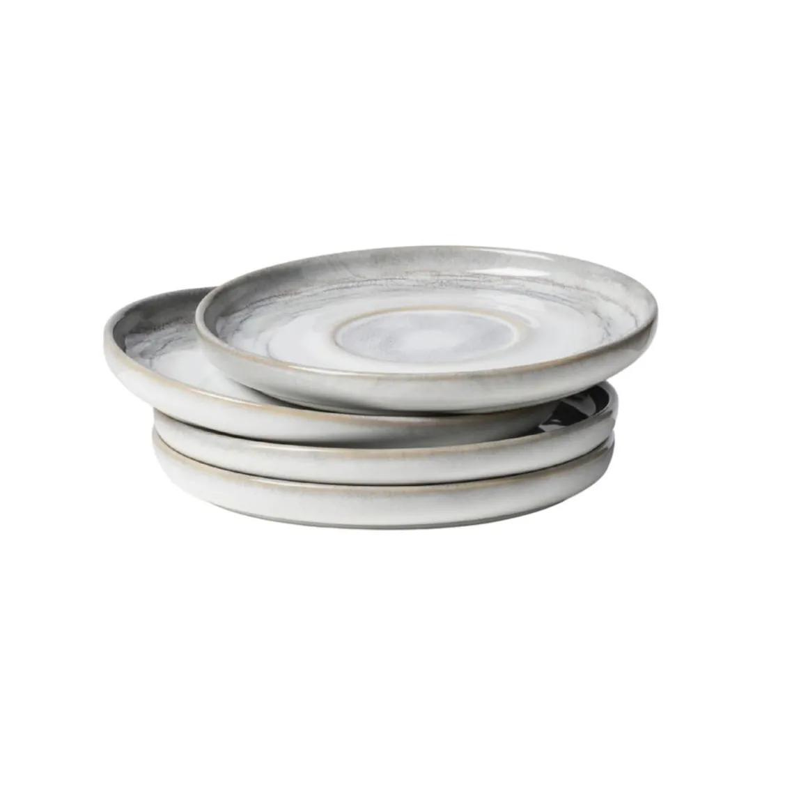 Kaffeeuntertassen-Set, Steinzeug TIEFER SEE Grau / Weiß