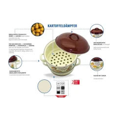 Kartoffeldämpfer emailliert, 1,8 l
